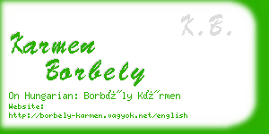 karmen borbely business card